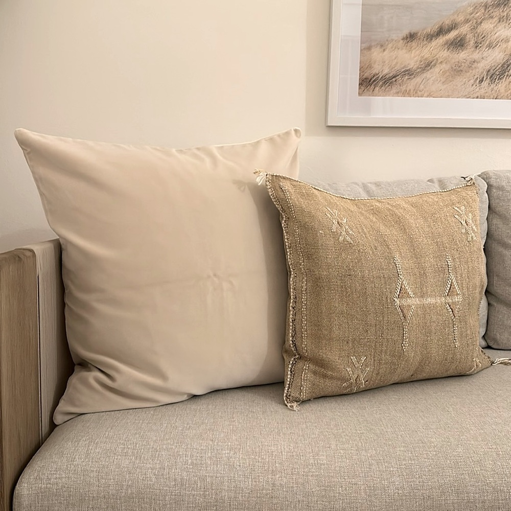 NEW Restoration Hardware | Ivory Italian Velvet Pillow Cover | 22x22
